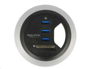 Delock 3 portos asztalba építhető USB 3.0 Hub + kártyaolvasó (62869)